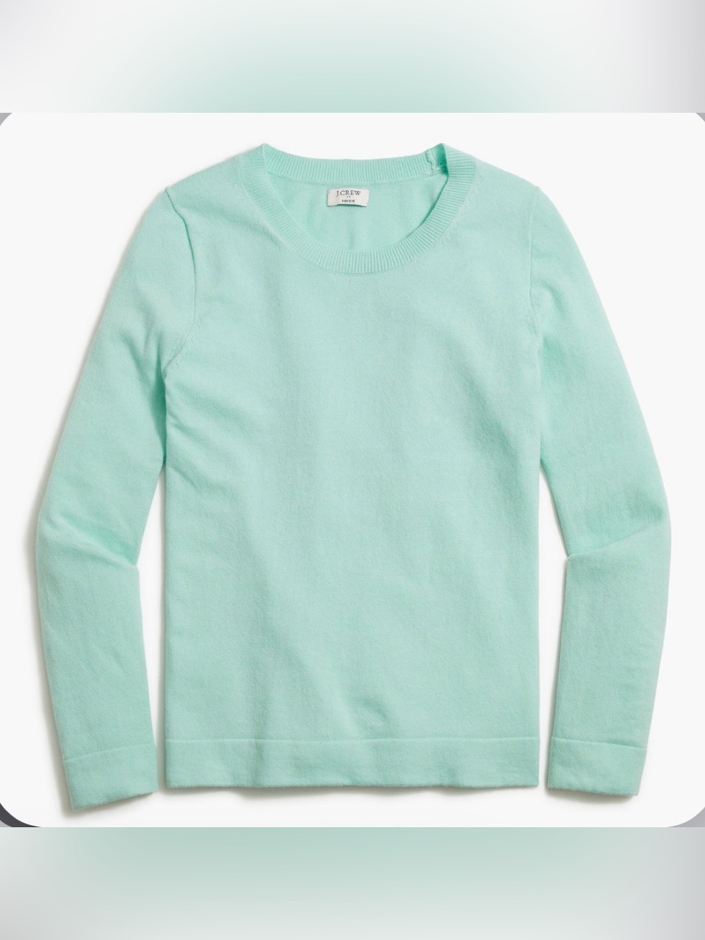 NWT J Crew Teddie Crew Neck Sweater Long Sleeve Medium Teal Light Robin Blue